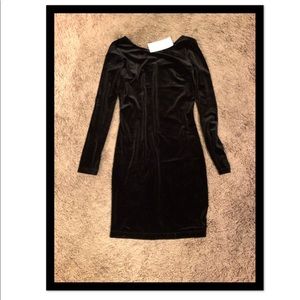 Women’s small black velvet dress